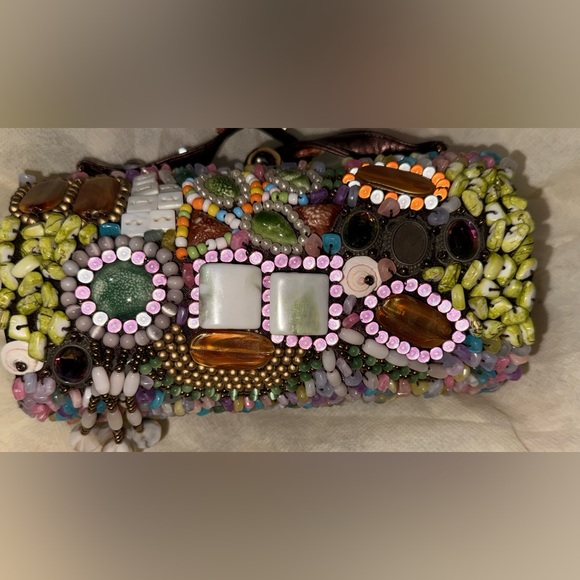 Luxury small beaded satchel/clutch purse NWOT - Picture 9 of 16